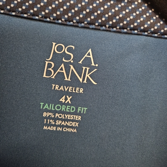 Jos.A.Bank Traveler Collection Tailored Fit Diagonal Dot  Long Sleeve Polo- 4X - Picture 2 of 6